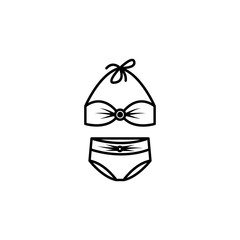 swimming clothes line illustration icon on white background