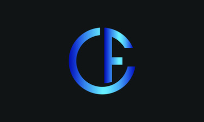 C , F , FC , CF letter logo design and monogram logo. Initial letter cf/fc logotype company name design. CK Logo Emblem Capital Letter Modern Template.