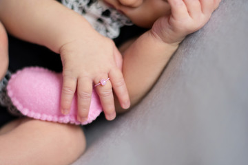 newborn baby girl hands