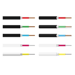Electric cable types set