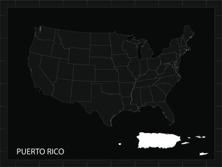 Puerto Rico on United States map