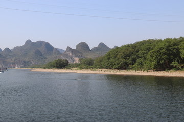 Plage sur la rivière Li, Chine