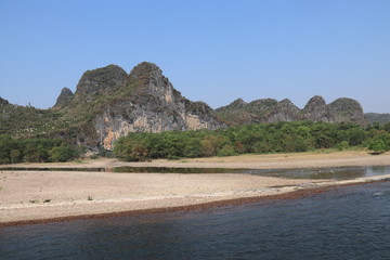 Plage sur la rivière Li, Chine