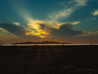 Sunset over the great salt lake 