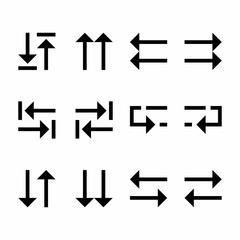 arrows set on white background, Arrow vector icon set in thin line style. arrow icon vector set.