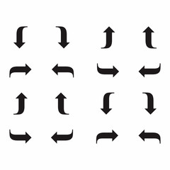 Arrows set. Arrow for the website and app. Black Arrows Set on White Background. Arrow sign, Cursor Icon. Vector Pointers Collection. Back, Next Web Page Sign