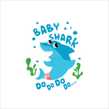 Baby Shark - T-Shirts, Hoodie, Tank, gifts. Vector illustration text for clothes. Inspirational quote card, invitation, banner. Kids calligraphy background. lettering typography