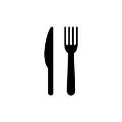 Fork and knife icon, logo isolated on white background