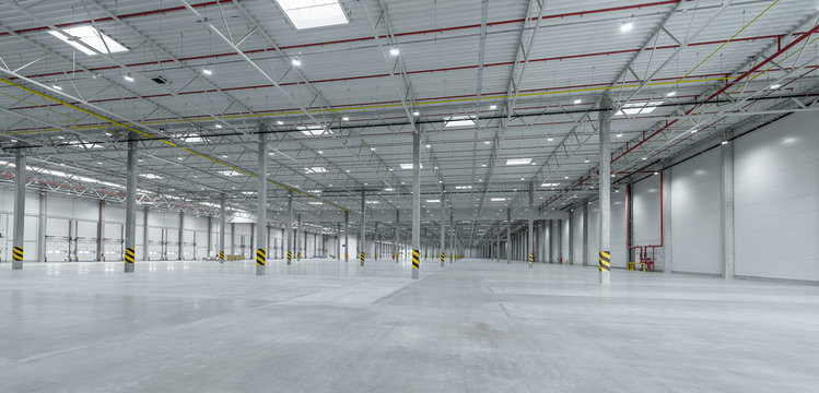 industrial hall background - warehouse space