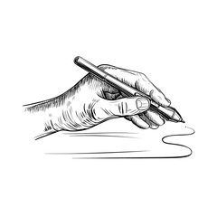 Left hand holds the stylus for drawing