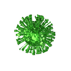 A 3d green glowing virus (coronavirus)