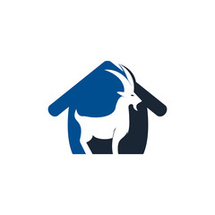 Goat home Logo Template vector design. A beard goat logo concept.