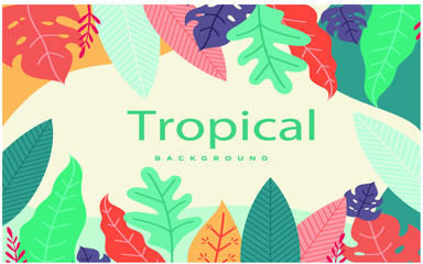 Fototapeta premium Background Summer Sale Tropical Floral