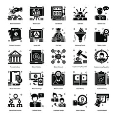 Business Concepts in Solid Style Pack 