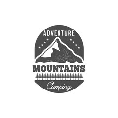 vintage camping and forest badge for camping decoration or printing