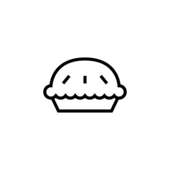 Fototapeta premium Pie icon template in outline style on white background, Pie symbol vector sign isolated on white background illustration for graphic and web design