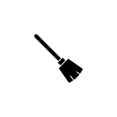 Broom cleaning icon in black flat design on white background, Broom cleaning symbol vector sign isolated on white background illustration for graphic and web design