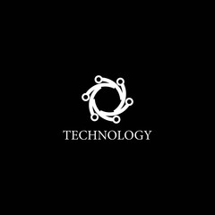 Obraz premium Technology logo template vector icon design