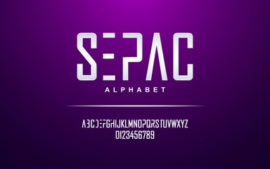 Elegant silver modern alphabet font set
