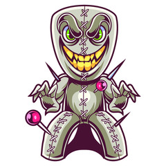 Voodoo doll mascot logo design