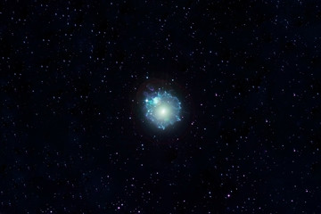Naklejka na ściany i meble A blue galaxy with stars in deep space. Elements of this image were furnished by NASA.