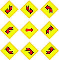 set of road signs