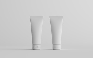 100ml Cosmetic Cream Tube Packaging Mockup - Two Tubes, Front & Back