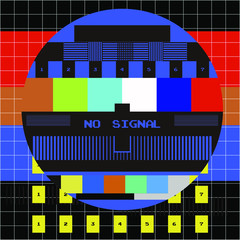 No TV Signal Chanel Program Background Template, Vector Design.