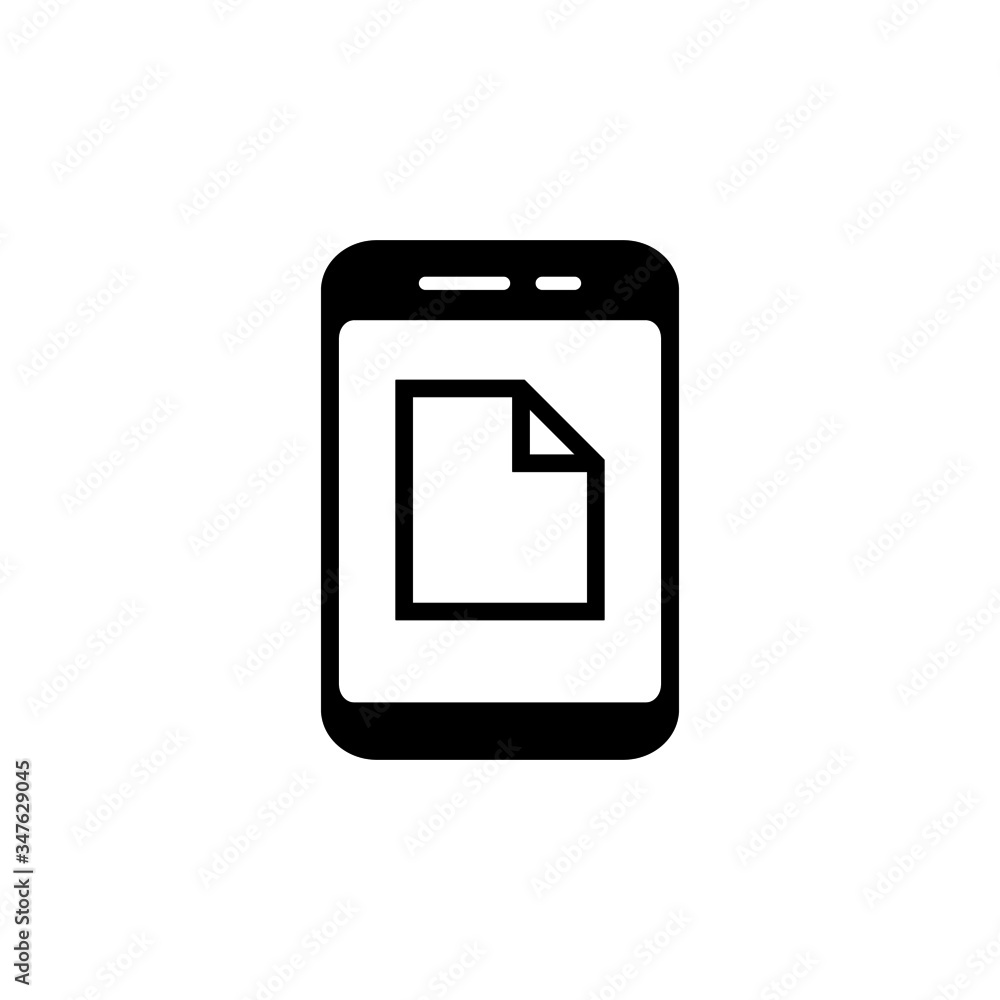 Poster mobile document line icon, e-learning linear style sign for mobile concept and web design in black f