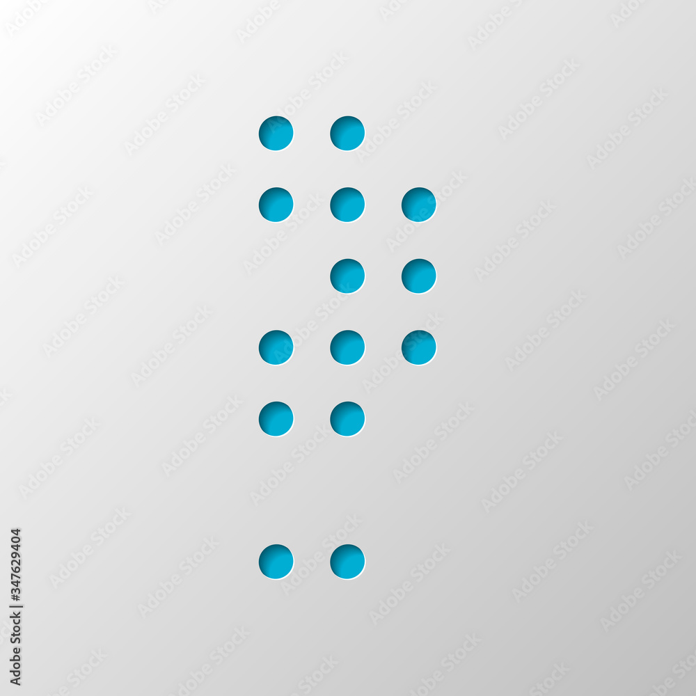Poster digital dotted question mark, faq symbol. paper design. cutted symbol with shadow