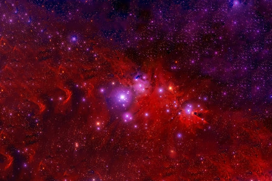 Red galaxy in deep space. Elements of this image were furnished by NASA. © Artsiom P