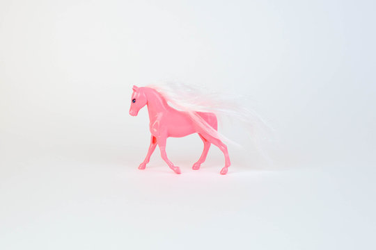 White Horse On Red Background