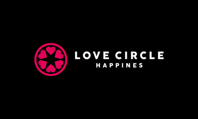 Love Circle Logo Vector Design Template. modern shape Icon. application Symbol For Company and business.