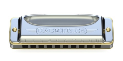 Diatonic harmonica 3D - obrazy, fototapety, plakaty