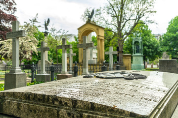 Berlin Invaliden Friedhof Gedenkstätte und öffentlicher Park für Besucher zugänglich. Ein...