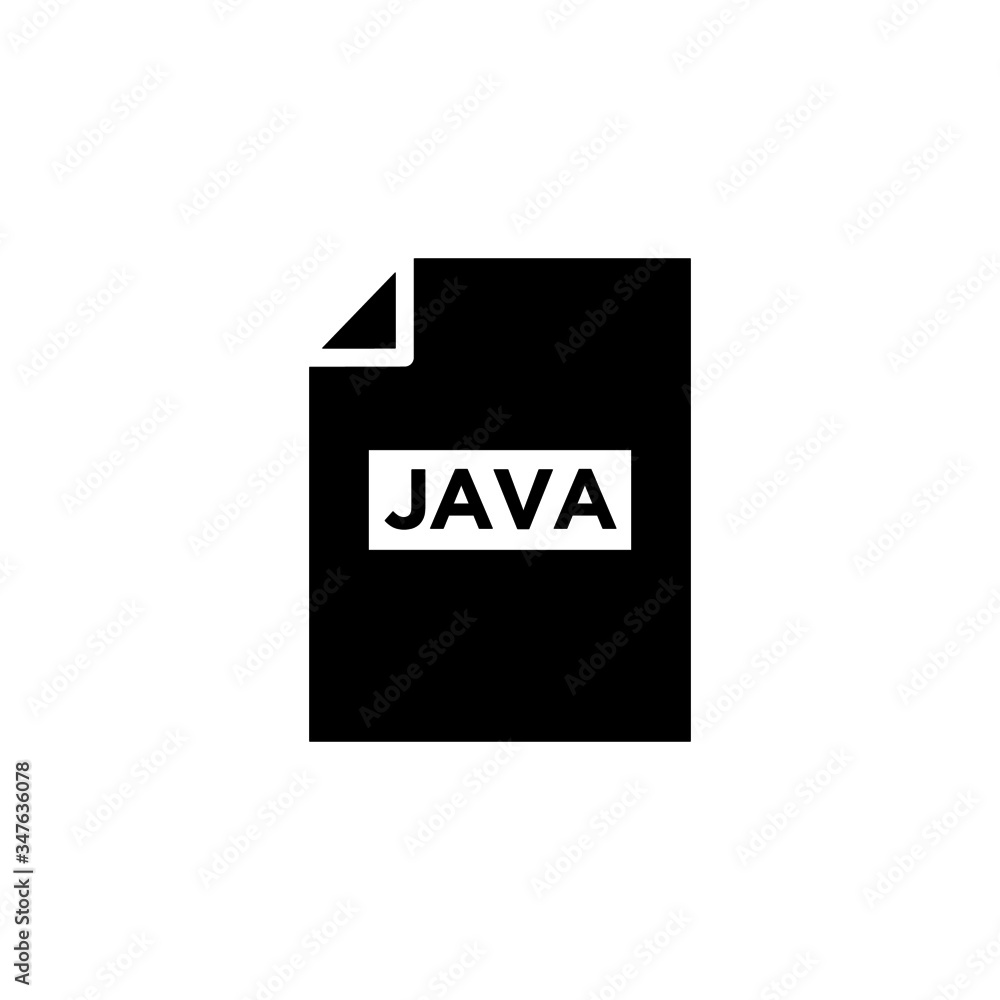 Poster java file format icon in black flat on white background,, extension color line icon, vector illustra