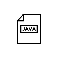 JAVA file format icon in outline style on white background,, extension color line icon, Vector illustration