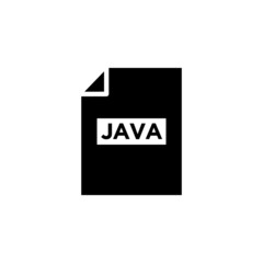 JAVA file format icon in black flat on white background,, extension color line icon, Vector illustration