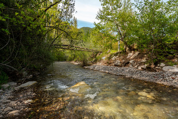 the old mill named Sinan degirmeni and old wooden grain houses near the river in Caglarca, Antalya