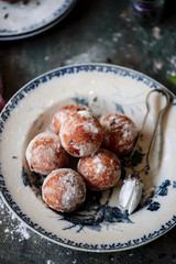 ricotta doughnuts with lavender..selective focus.
