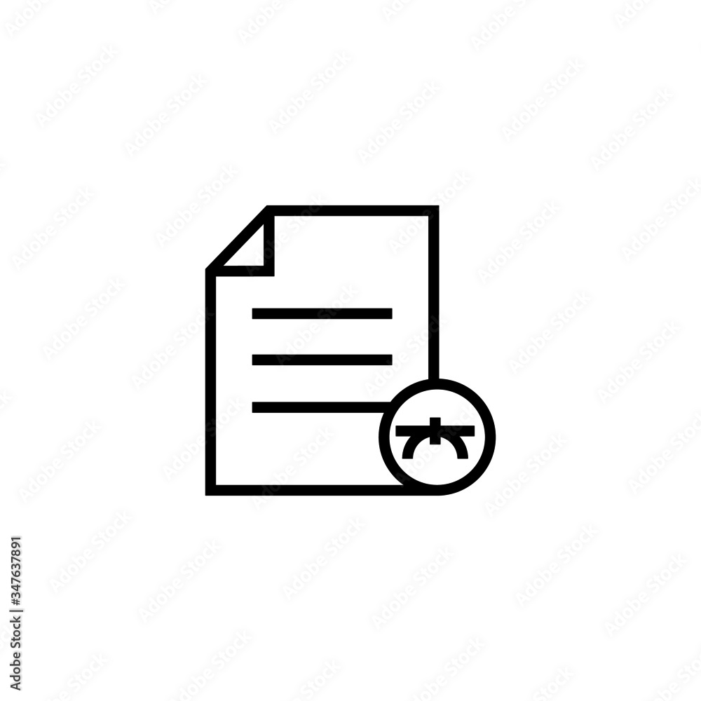 Poster document edit eps file page icon in outline style on white background, vector icon