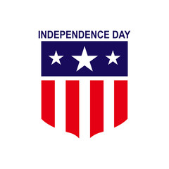 Independence day banner. 4 July. American holiday simple logo. Vector illustration for poster, brochure, news, design, sale. 