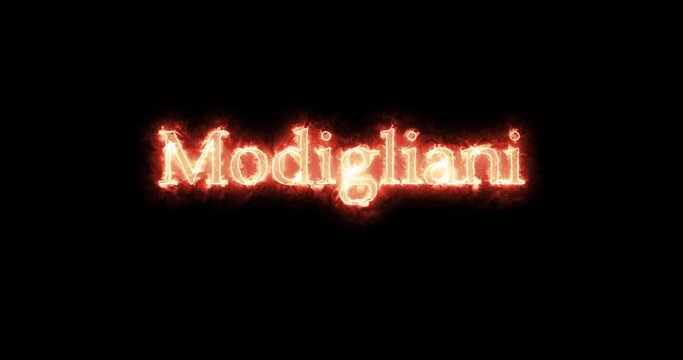 Modigliani Written With Fire. Loop