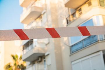 Barrier tape - quarantine, isolation, entry ban in city