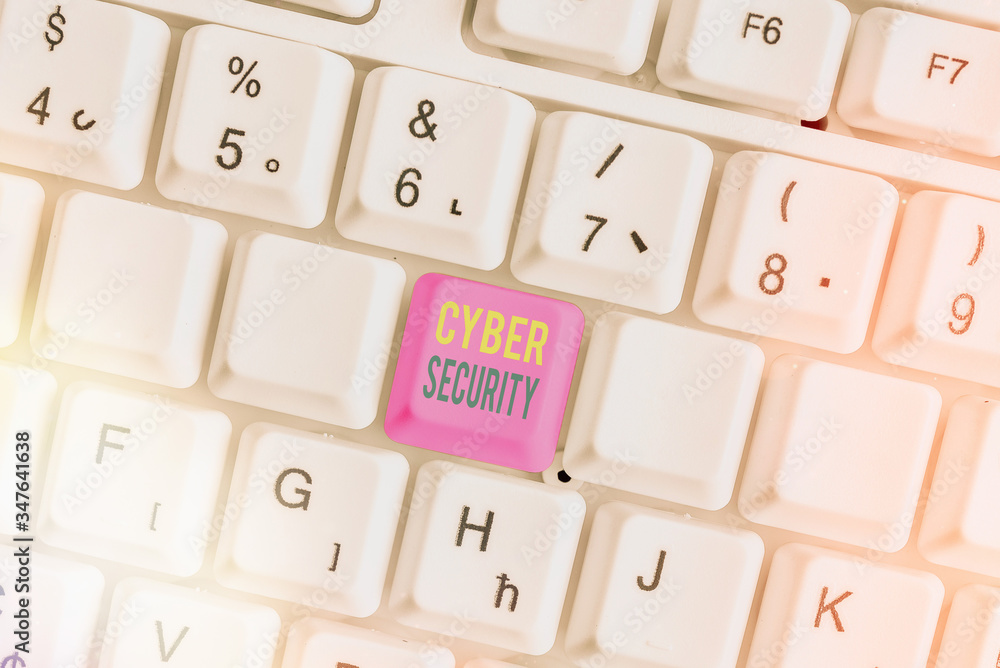Poster conceptual hand writing showing cyber security. concept meaning protect a computer system against un