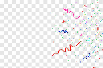 Vector confetti. Festive illustration. Party popper isolated on transparent background