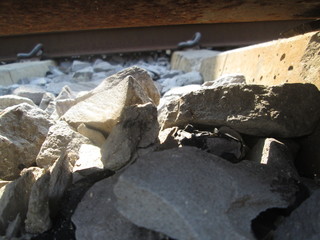 old stone in railway