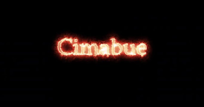 Cimabue written with fire. Loop