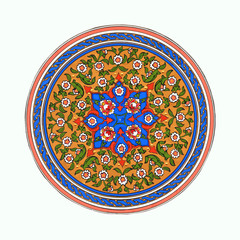 Turkish traditional design ornament. decorative design of circle vector