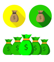 money bag and dollar symbol flat vector. concept of economy.isolated in white background.

